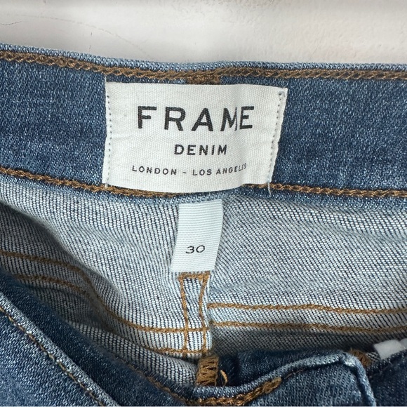 Frame Le High Skinny Jeans Size 30 Distressed Stretch Medium Wash - Picture 5 of 7